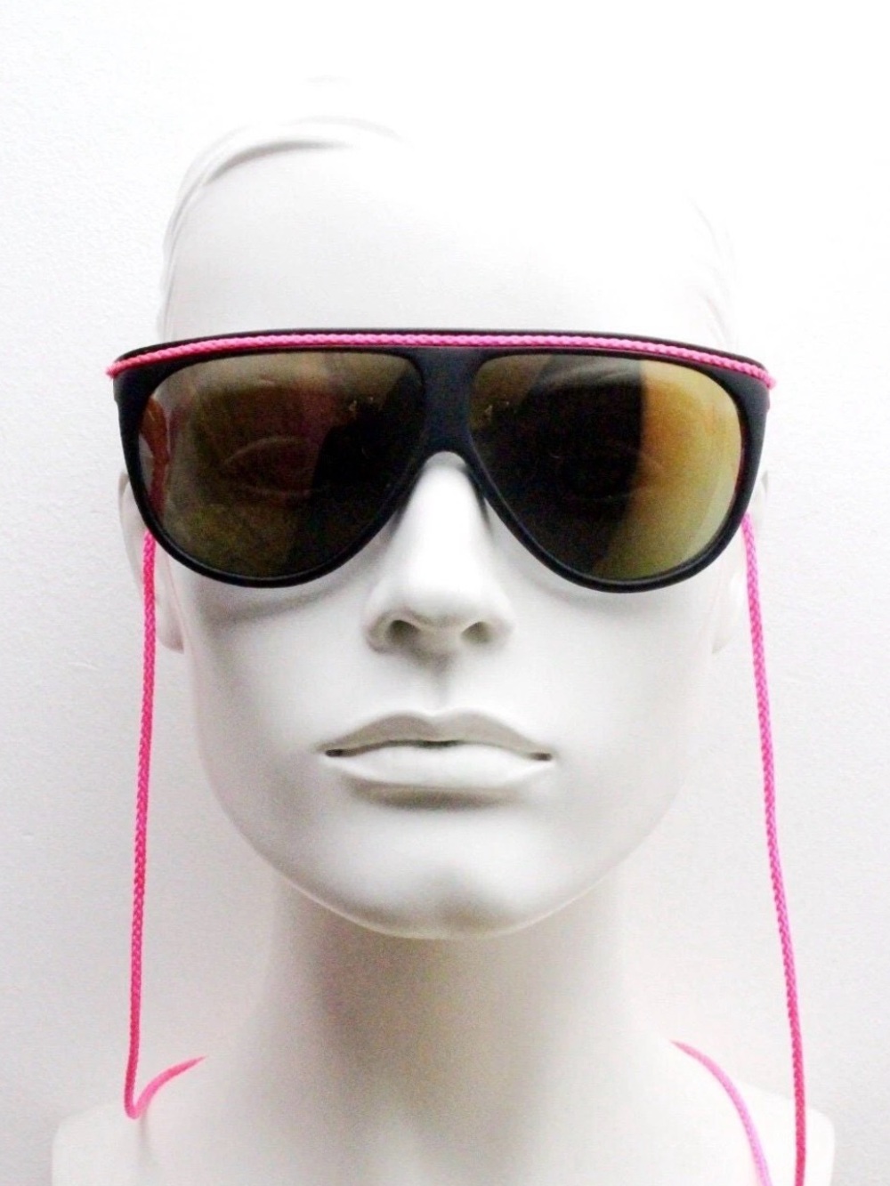 Pink Cord Sunglass Strap with Black Frame Sunglasses vintage